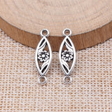 WYSIWYG 20pcs 24x7mm Antique Silver Color Flower Connector For Jewelry Making