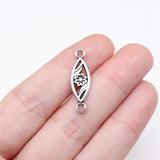 WYSIWYG 20pcs 24x7mm Antique Silver Color Flower Connector For Jewelry Making