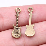 WYSIWYG 20pcs 24x7mm Antique Silver Color Guitar Charms Pendant For Jewelry Making DIY Jewelry Findings