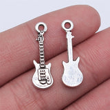 WYSIWYG 20pcs 24x7mm Antique Silver Color Guitar Charms Pendant For Jewelry Making DIY Jewelry Findings