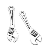 WYSIWYG 20pcs 24x7mm Pendant Wrench Tool Wrench Charm Pendants For Jewelry Making Antique Silver Color