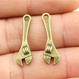 WYSIWYG 20pcs 24x7mm Pendant Wrench Tool Wrench Charm Pendants For Jewelry Making Antique Silver Color