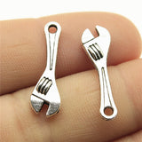 WYSIWYG 20pcs 24x7mm Pendant Wrench Tool Wrench Charm Pendants For Jewelry Making Antique Silver Color