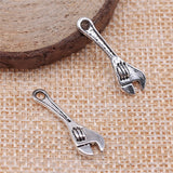 WYSIWYG 20pcs 24x7mm Pendant Wrench Tool Wrench Charm Pendants For Jewelry Making Antique Silver Color