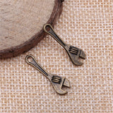 WYSIWYG 20pcs 24x7mm Pendant Wrench Tool Wrench Charm Pendants For Jewelry Making Antique Silver Color
