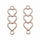WYSIWYG 20pcs 24x8mm 4 Colors Hollow Heart Connector Charms For Earring Making Bracelet Making Jewelry Making Jewelry Findings