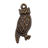 WYSIWYG 20pcs 25x10mm Owl Charms For Jewelry Making Antique Silver Plated Antique Bronze Color Jewelry Findings