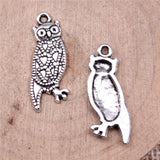 WYSIWYG 20pcs 25x10mm Owl Charms For Jewelry Making Antique Silver Plated Antique Bronze Color Jewelry Findings