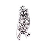 WYSIWYG 20pcs 25x10mm Owl Charms For Jewelry Making Antique Silver Plated Antique Bronze Color Jewelry Findings