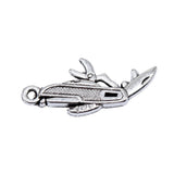 WYSIWYG 20pcs 25x11mm Antique Silver Color Multifunctional Folding Knife Charms For Jewelry Making