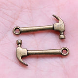 WYSIWYG 20pcs 25x12mm 2 Colors Tools Hammer Charm Pendants For Jewelry Making Hammer Pendants Charm Tool Charms
