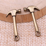 WYSIWYG 20pcs 25x12mm 2 Colors Tools Hammer Charm Pendants For Jewelry Making Hammer Pendants Charm Tool Charms