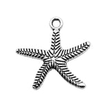 WYSIWYG 20pcs 25x24mm Starfish Charms Pendants For Jewelry Making Antique Silver Plated Antique Bronze Color Jewelry Findings