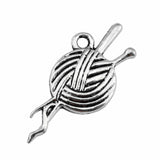 WYSIWYG 20pcs 26x12mm Yarn Hairball Woolen Charm Pendants For Jewelry Making Antique Silver Color Yarn Pendants Charm