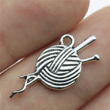 WYSIWYG 20pcs 26x12mm Yarn Hairball Woolen Charm Pendants For Jewelry Making Antique Silver Color Yarn Pendants Charm