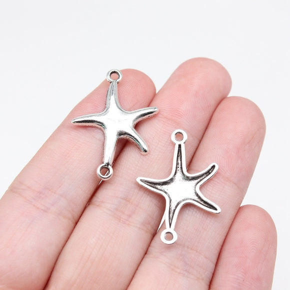 20pcs 26x20mm Antique Silver Color Starfish Connector For Jewelry Making ef4455