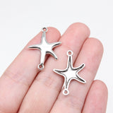 20pcs 26x20mm Antique Silver Color Starfish Connector For Jewelry Making ef4455