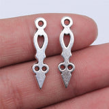 WYSIWYG 20pcs 26x7mm Pointer Pendant Charms Antique Silver Color For Jewelry Making Zinc Alloy Jewelry Findings