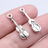 WYSIWYG 20pcs 26x8mm Antique Silver Color Cello Charms Pendant For DIY Jewelry Making Handmade Jewelry Craft Findings