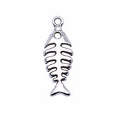 WYSIWYG 20pcs 26x9mm Antique Silver Color Fish Bone Charms Pendant For Jewelry Making DIY Jewelry Findings