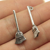 20pcs 27x10mm Pendant Broom Wizard'S Broom Charm Pendants For Jewelry Making Magician'S Broom Pendants EF4183