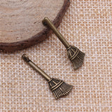 20pcs 27x10mm Pendant Broom Wizard'S Broom Charm Pendants For Jewelry Making Magician'S Broom Pendants EF4183