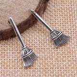 20pcs 27x10mm Pendant Broom Wizard'S Broom Charm Pendants For Jewelry Making Magician'S Broom Pendants EF4183
