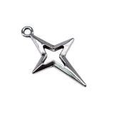 WYSIWYG 20pcs 27x17mm Charms Shining Stars Charms For Jewelry Making DIY Jewelry Findings Antique Silver Color Alloy Charms