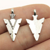 WYSIWYG 20pcs 28x15mm Triangle Bow Arrow Charm Pendants For Jewelry Making Arrowhead Pendants Charm