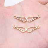 WYSIWYG 20pcs 28x5mm Angel Wings Charms Connector Jewelry Making For Bracelet Making Necklace Making