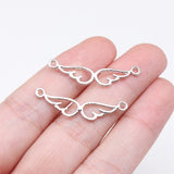 WYSIWYG 20pcs 28x5mm Angel Wings Charms Connector Jewelry Making For Bracelet Making Necklace Making