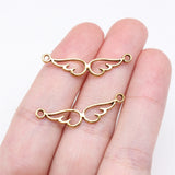 WYSIWYG 20pcs 28x5mm Angel Wings Charms Connector Jewelry Making For Bracelet Making Necklace Making