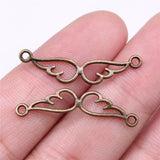 WYSIWYG 20pcs 28x5mm Angel Wings Charms Connector Jewelry Making For Bracelet Making Necklace Making