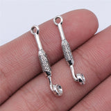 WYSIWYG 20pcs 28x5mm Pipe Pendant Charms Antique Silver Color For Jewelry Making Zinc Alloy Jewelry Findings