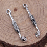 WYSIWYG 20pcs 28x5mm Pipe Pendant Charms Antique Silver Color For Jewelry Making Zinc Alloy Jewelry Findings