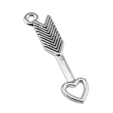 WYSIWYG 20pcs 29mm Arrow To Heart Charms For Jewelry Making Antique Silver Color Antique Bronze Color DIY Jewelry Making