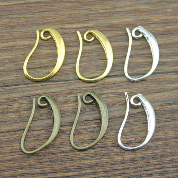 WYSIWYG 20pcs 3 Colors 13x19mm Copper Material French Earring Hooks Wire Settings Base Settings Jewelry Making