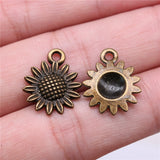 20pcs 3 Colors 19x15mm Sun Flower Charm Pendants For Jewelry Making Sunflower Flower Pendants Charm Sunflower ef4535