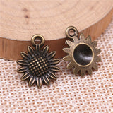 20pcs 3 Colors 19x15mm Sun Flower Charm Pendants For Jewelry Making Sunflower Flower Pendants Charm Sunflower ef4535