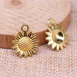 20pcs 3 Colors 19x15mm Sun Flower Charm Pendants For Jewelry Making Sunflower Flower Pendants Charm Sunflower ef4535
