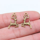 WYSIWYG 20pcs 3 Colors 22x14mm Elk Deer Charm For Jewelry Making Zinc Alloy Jewelry Findings EF3798