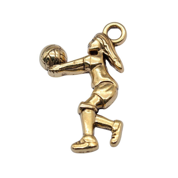 WYSIWYG 20pcs 3 Colors 23x14mm Volleyball Player Dig Charms Pendant For Jewelry Making DIY Jewelry Findings