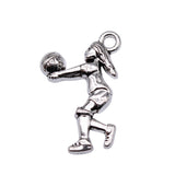 WYSIWYG 20pcs 3 Colors 23x14mm Volleyball Player Dig Charms Pendant For Jewelry Making DIY Jewelry Findings