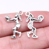 WYSIWYG 20pcs 3 Colors 23x14mm Volleyball Player Dig Charms Pendant For Jewelry Making DIY Jewelry Findings