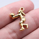 WYSIWYG 20pcs 3 Colors 23x14mm Volleyball Player Dig Charms Pendant For Jewelry Making DIY Jewelry Findings
