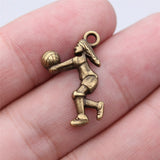 WYSIWYG 20pcs 3 Colors 23x14mm Volleyball Player Dig Charms Pendant For Jewelry Making DIY Jewelry Findings