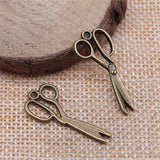 WYSIWYG 20pcs 30mm Sewing Scissors Charms Scissor Tibetan Charm Antique Silver Color Sewing Scissors Charms