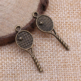 WYSIWYG 20pcs 30x10mm Tennis Racket Charms For Jewelry Making DIY Jewelry Findings Antique Silver Color Antique Bronze Color