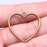 WYSIWYG 20pcs 30x28mm Hollow Heart Charms For Jewelry Making Antique Silver Plated Antique Bronze Color Jewelry Findings