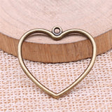 WYSIWYG 20pcs 30x28mm Hollow Heart Charms For Jewelry Making Antique Silver Plated Antique Bronze Color Jewelry Findings